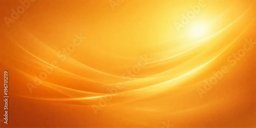 Abstract orange and yellow vector background with waves and light