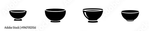 Elegant Silhouette of a Bowl in Black and White Art