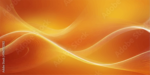 Abstract orange wavy background with flowing lines
