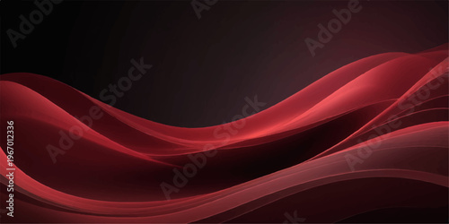 Red abstract wave silk background