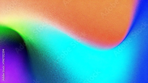 Abstract vibrant gradient background with blue cyan green orange and purple, grainy texture, smoothly, banner, backdrop design