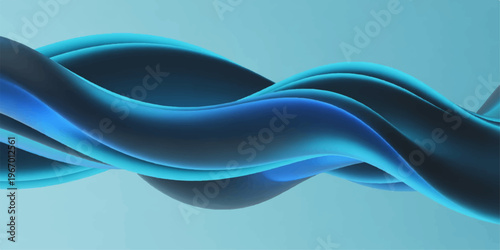 A futuristic digital art illustration featuring a flow of abstract blue waves and light curves creating a professional business backdrop with a motion pattern vector design