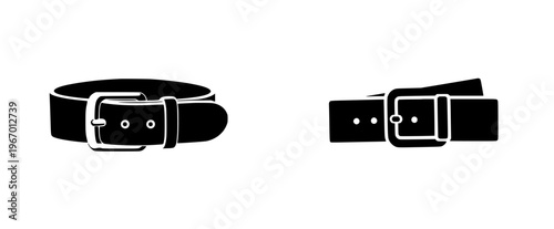 Classic Elegance: Timeless Leather Belt with Shiny Buckle