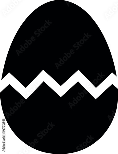 Easter day celebration black easter egg silhouette with cracked design festive holiday symbol