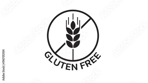 Wheat ear icon with text 'Gluten Free' inside a circle, representing a food product label or symbol.