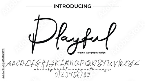 Playful Script Typography Font Poster Modern Handwritten Design