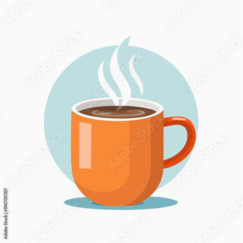 湯気の立つ温かいマグカップ 冬のリラックスタイムのベクターイラスト