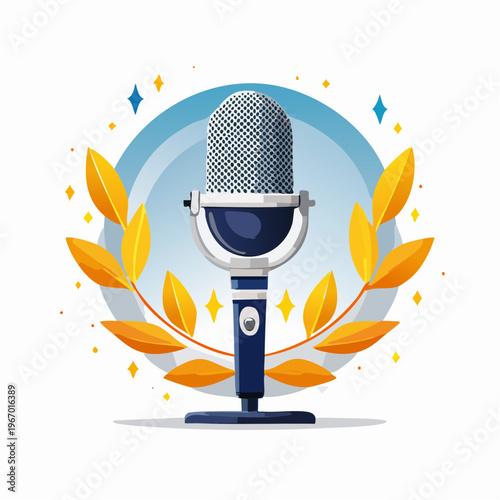 イベントやスピーチで使われるマイクのベクターイラスト