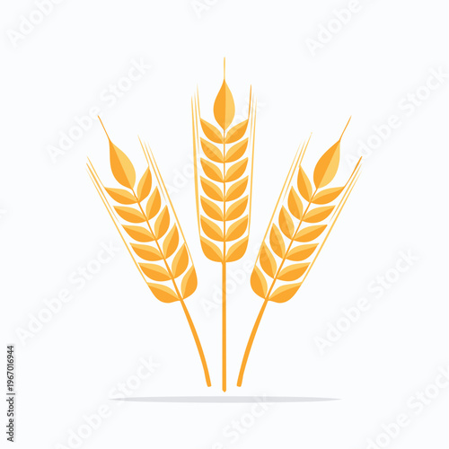 豊作を象徴する小麦の穂 秋の収穫シーズンのベクターイラスト
