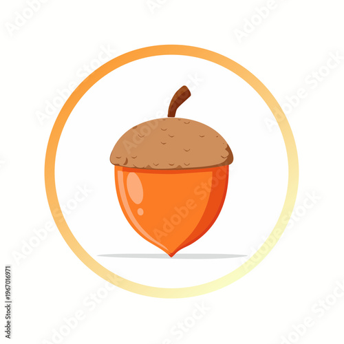 秋の自然を感じるどんぐり 森の木の実のベクターイラスト