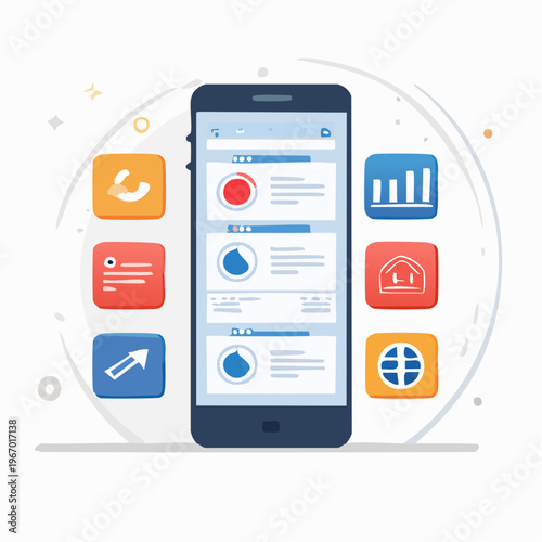 モバイルアプリのUIデザイン要素 ボタン・チャート・ダッシュボード