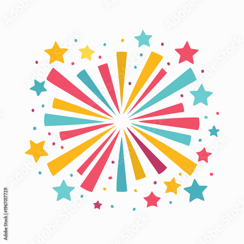 お祝いの紙吹雪とクラッカー パーティー装飾のベクターイラスト