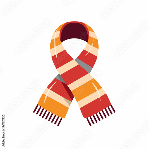 暖かな冬のマフラー 防寒具とファッションのベクターイラスト