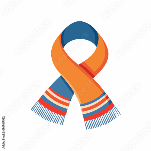 暖かな冬のマフラー 防寒具とファッションのベクターイラスト