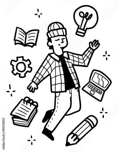 stationary icon logo doodle illustration design drawing