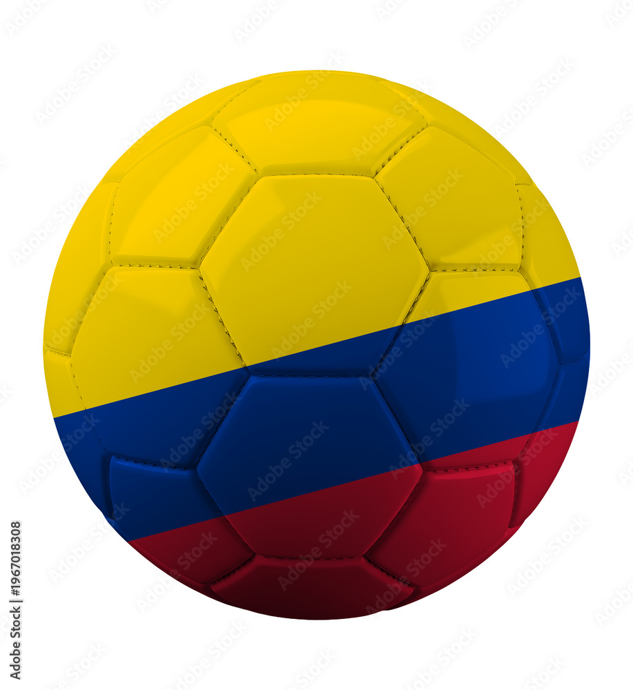 Fototapeta premium Bola de Futebol com Estampa da Bandeira da Colômbia
