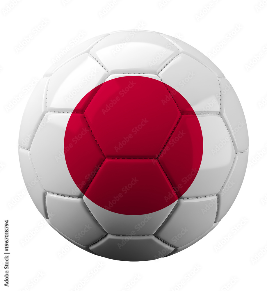 Fototapeta premium Bola de Futebol com Estampa da Bandeira do Japão