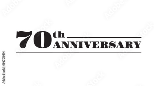 70th anniversary text with clean black typography on a white background, representing a significant milestone celebration event.