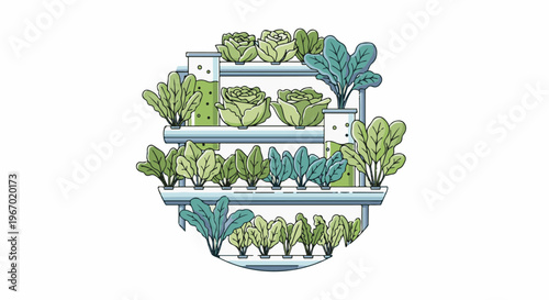 Vertical garden with fresh produce growing in tiers