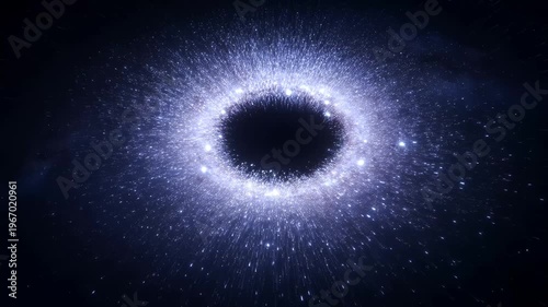 A stunning visual representation of a cosmic event in space with a black hole