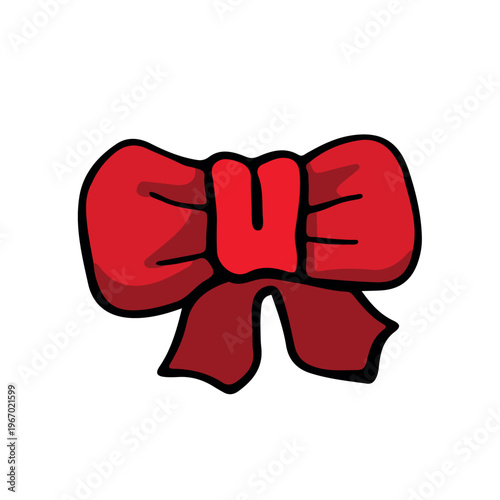 Classic elegant red bow in vector illustration