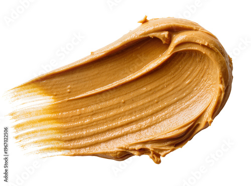 Bild auf Leinwand Rich, textured creamy peanut butter smear, a delicious and smooth spread isolate