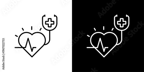 Medical Checkup Icon Sheet Black And White
