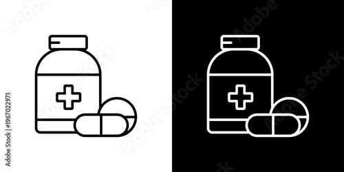 Medicine Icon Sheet Black And White