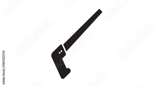 Saw hand tool icon with a black silhouette representing woodworking and construction equipment for DIY projects and professional use.