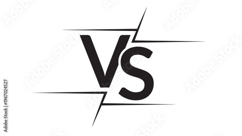 Versus symbol with sharp lines on a white background featuring vs, competition, challenge with fight and contest elements for game, sports projects,