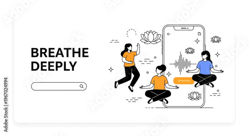 Mental health app zen yoga rest calm soul life care mood peace wellness fit heal deep breathe