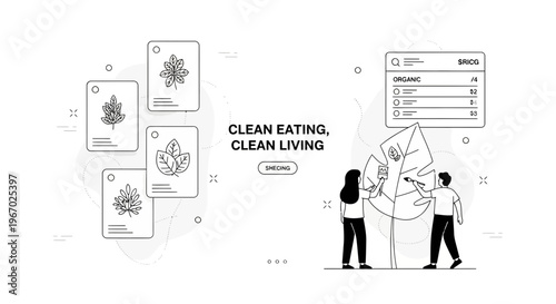 Clean Eco Bio Raw Food Diet Web UI UX App Hero Home Page Art Design