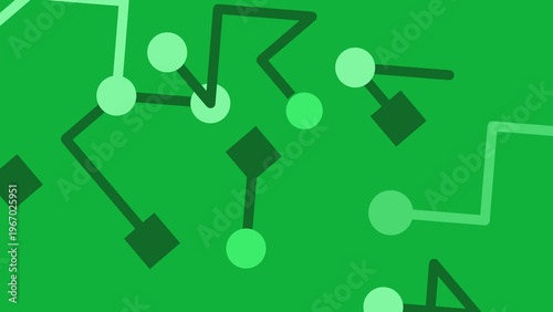 Abstract Green Circuit Mesh with Connected Dots