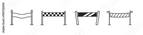 Collection of finish line and start line icons for racing and events