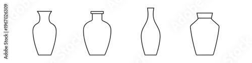 Collection of four distinct vase outlines on a white background