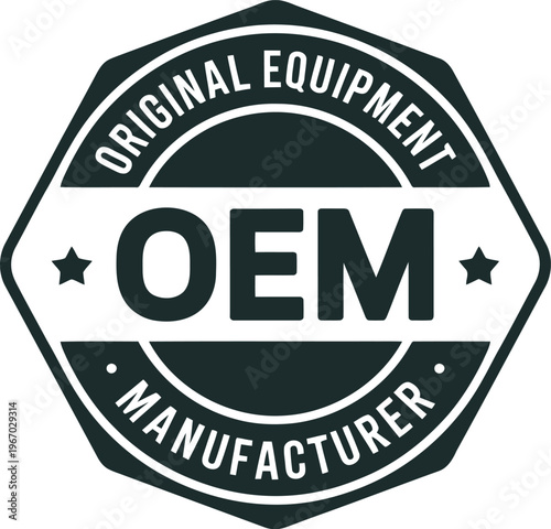 OEM Original Equipment Manufacturer Badge Icon for Industrial and Automotive Branding