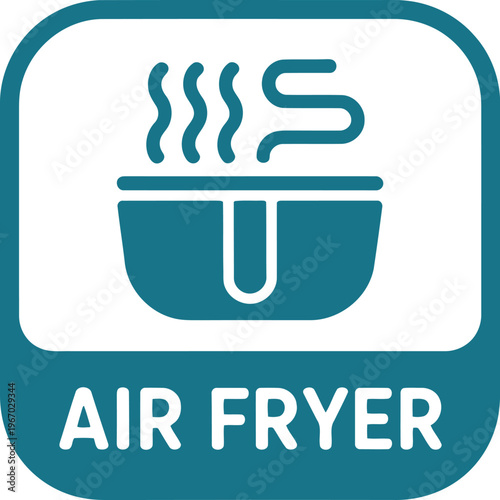 Modern Air Fryer Icon for Healthy Cooking and Kitchen Appliance Applications