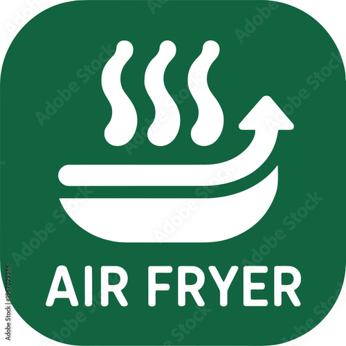 Air Fryer Icon Vector Illustration for Healthy Cooking and Kitchen Appliance Apps
