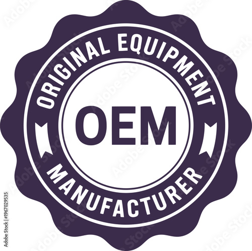 OEM Original Equipment Manufacturer Badge Icon Vector for Industrial and Automotive Branding