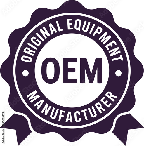 OEM Original Equipment Manufacturer Badge Icon for Certification and Quality Assurance Labels