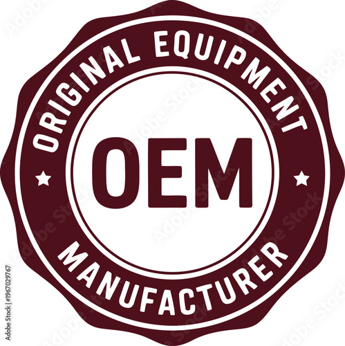 OEM Original Equipment Manufacturer Badge Seal Vector Icon for Industrial and Automotive Branding