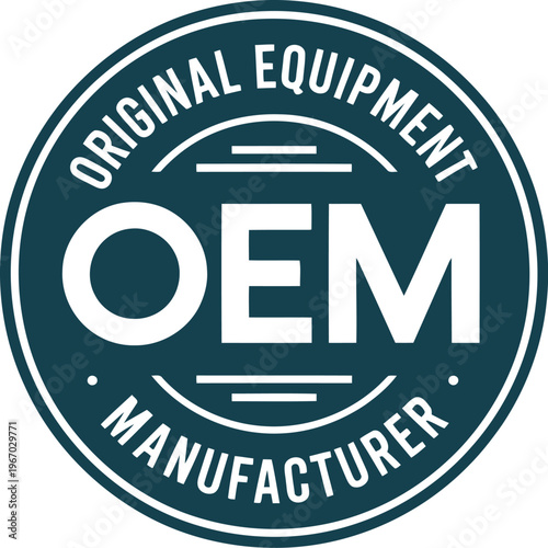 OEM Original Equipment Manufacturer Badge Icon Vector for Industrial and Automotive Branding