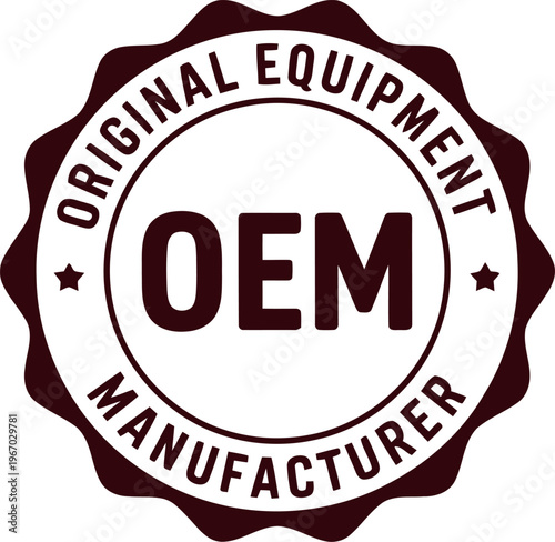 OEM Original Equipment Manufacturer Badge Icon for Industrial and Automotive Branding