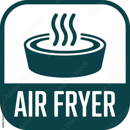 Air Fryer Icon Vector Illustration for Healthy Cooking and Kitchen Appliance Branding