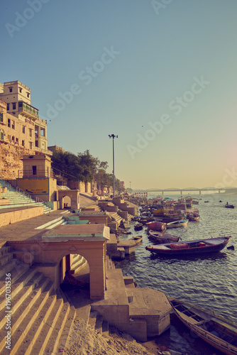 Cityscape of Varanasi at Ganges river, Uttar Pradesh, India