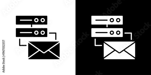 Email Hosting Icon Sheet Black And White
