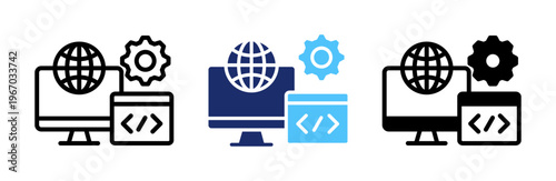 Site Development Icon Collection Glyph & Mixed Style 