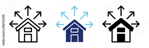 Property Expansion Icon Collection Glyph & Mixed Style 