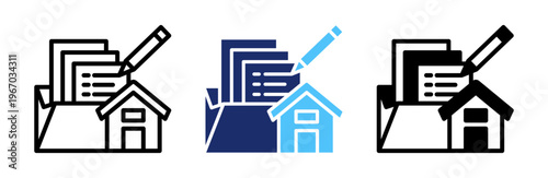 Property Portfolio Icon Collection Glyph & Mixed Style 