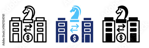 Building Strategy Icon Collection Glyph & Mixed Style 